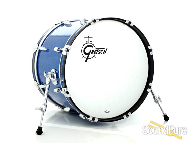Gretsch 3pc USA Custom Drum Set- Blue Glass Glitter 12/14/20 — image 5