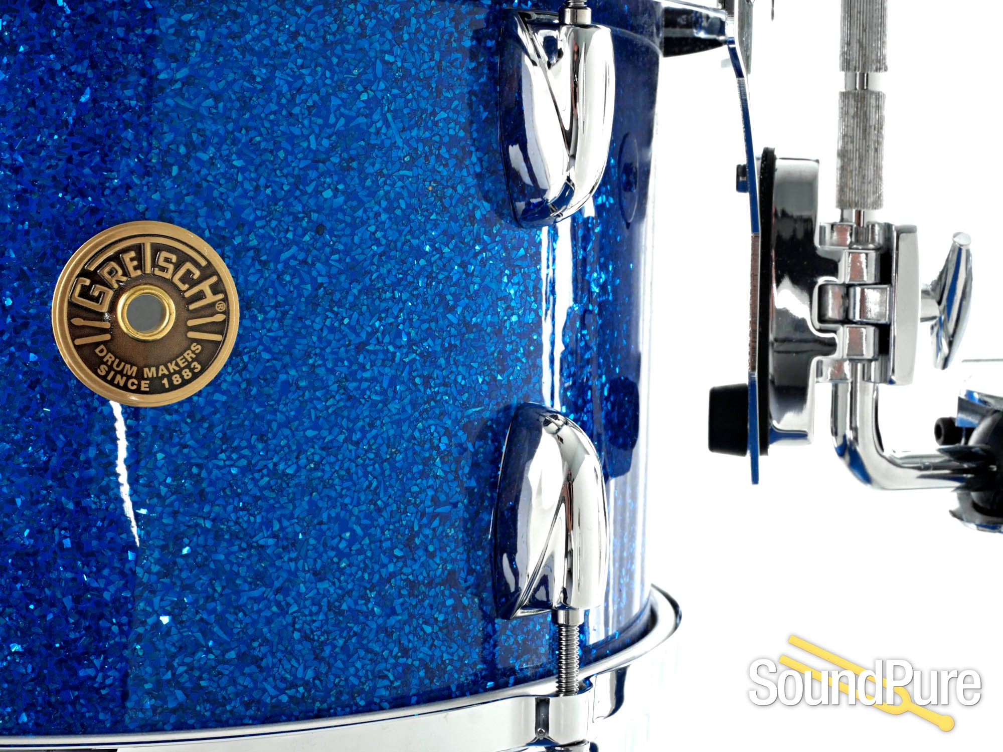 Gretsch 3pc USA Custom Drum Set Blue Glass Glitter 12/14/20