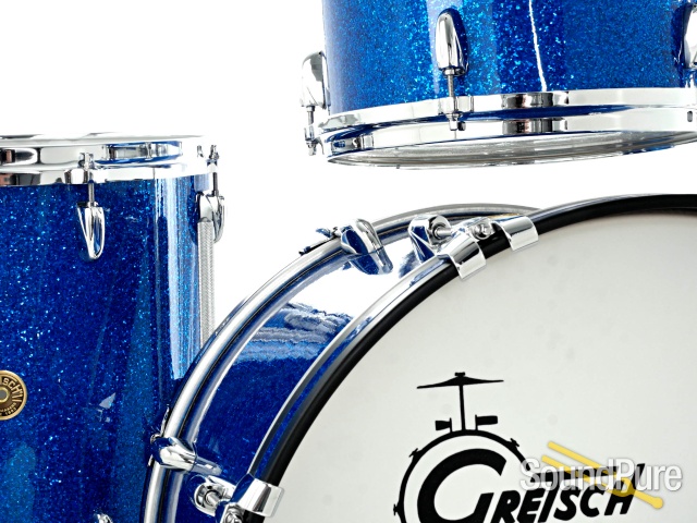 Gretsch 3pc USA Custom Drum Set- Blue Glass Glitter 12/14/20 — image 8