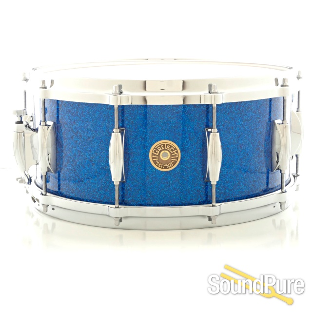 Gretsch 6.5x14 USA Custom Maple Snare Drum Blue Glitter