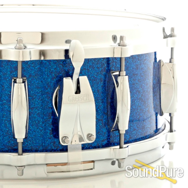 Gretsch 5.5x14 USA Custom Maple Snare Drum Blue Glass — image 2