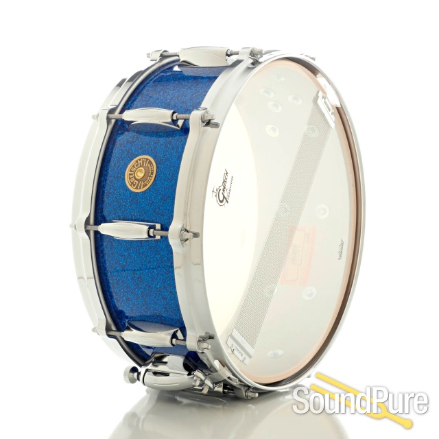 Gretsch 5.5x14 USA Custom Maple Snare Drum Blue Glass — image 3