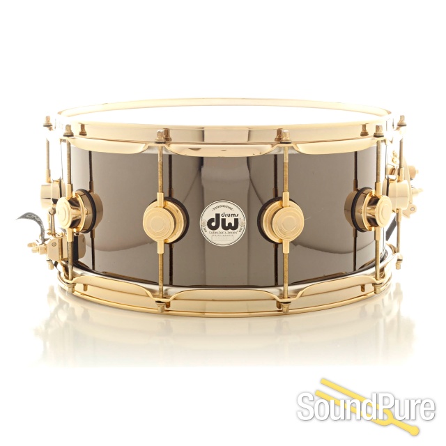 DW 6.5x14 Collectors Black Nickel over Brass Snare Drum-Used — image 1
