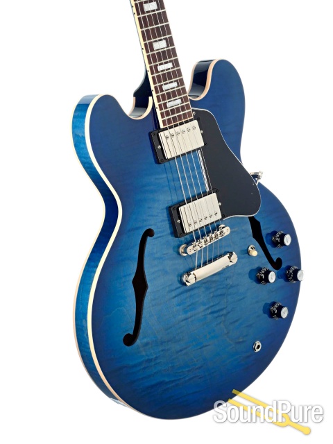 Gibson ES-335 Figured Blue Burst Guitar #119890170 - Used — image 2