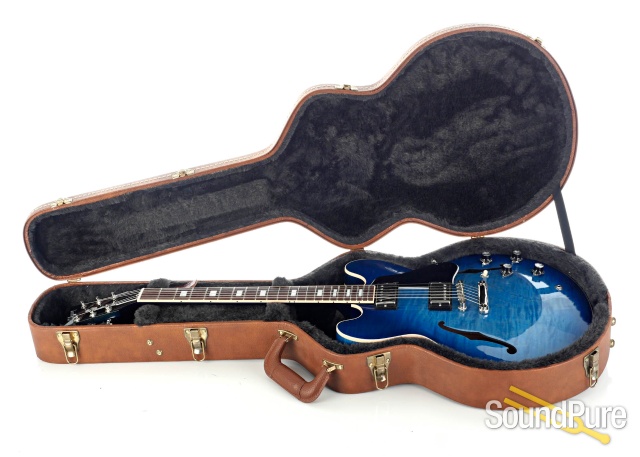 Gibson ES-335 Figured Blue Burst Guitar #119890170 - Used — image 4