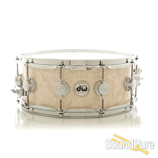 DW 6x14 Collectors Maple Mahogany Snare Drum-Marine Pearl — image 1