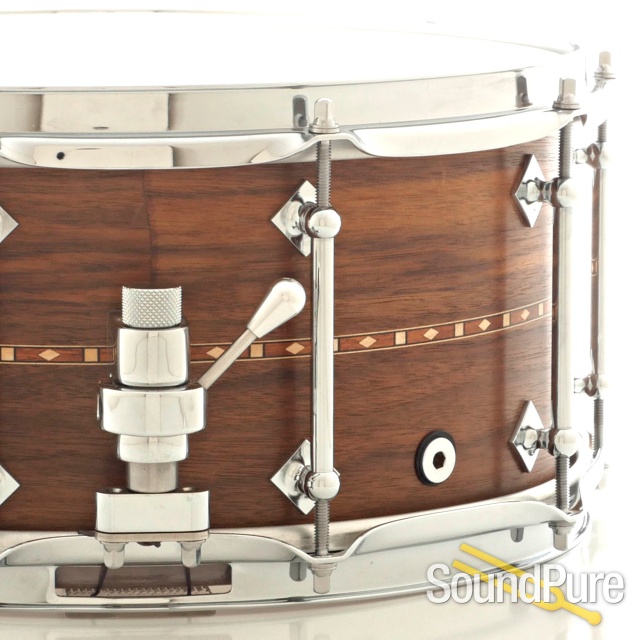 Craviotto 6.5x14 Walnut Custom Snare Drum-Walnut Inlay-Used — image 2