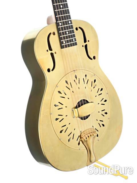 National Raw 14 Fret Brass Resonator Guitar #24375 — image 3