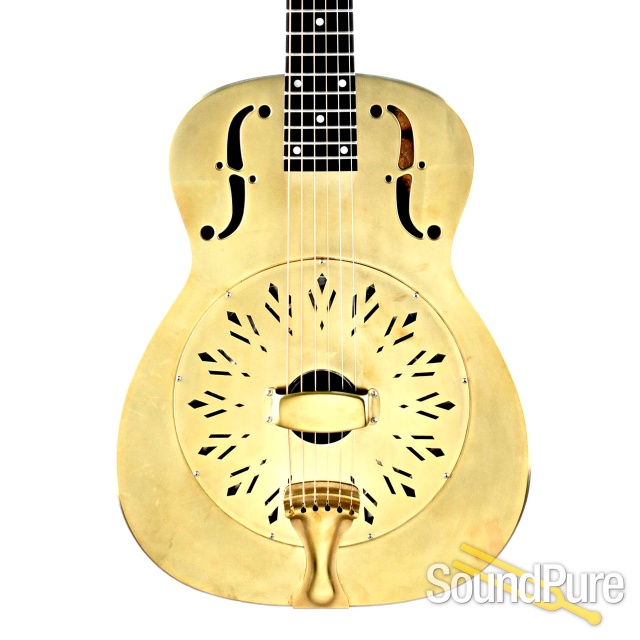 National Raw 14 Fret Brass Resonator Guitar #24375 — image 1