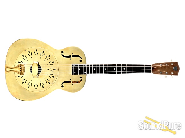 National Raw 14 Fret Brass Resonator Guitar #24375 — image 8