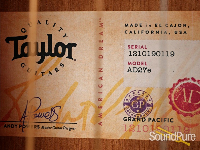 Taylor AD27e Sapele Acoustic Guitar #1210190119 - Used — image 3