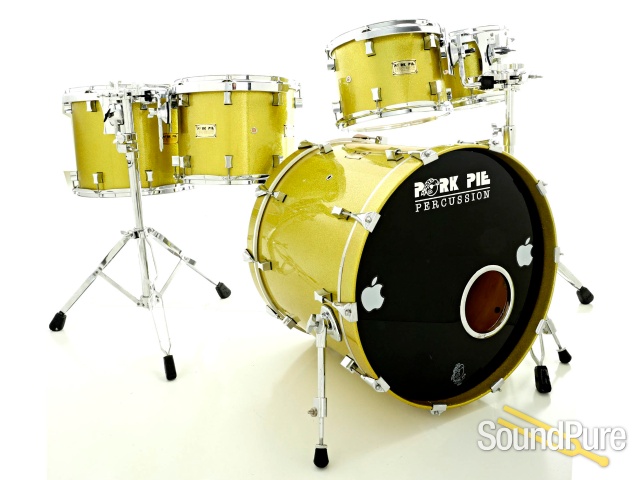 Pork Pie 5pc Maple Custom Drum Set-Chartreuse Sparkle