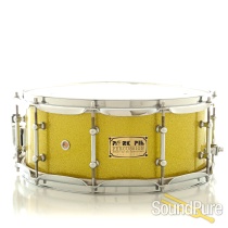 Pork Pie 6x14 Maple Snare Drum-Chartreuse Sparkle-Used Pork Pie 6x14 Maple Snare Drum-Chartreuse Sparkle-Used
