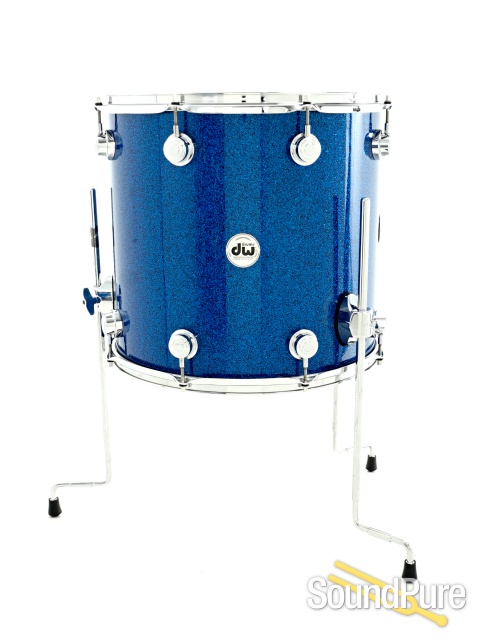 DW 3pc Collectors Series Maple Drum Set-Blue Glass Glitter — image 4