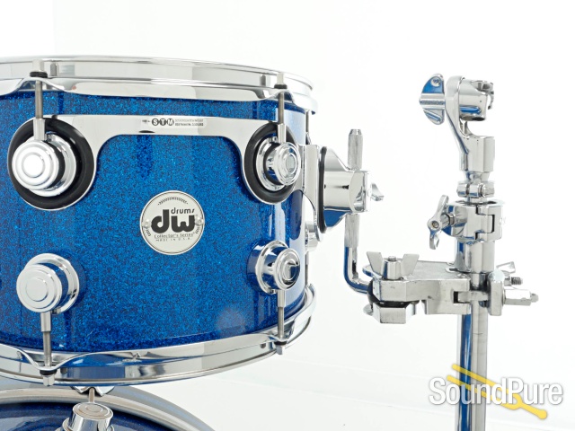 DW 3pc Collectors Series Maple Drum Set-Blue Glass Glitter — image 6