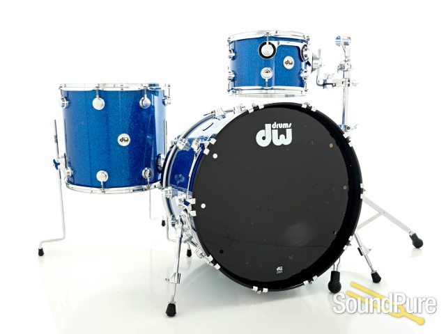 DW 3pc Collectors Series Maple Drum Set-Blue Glass Glitter