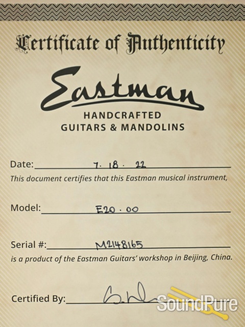 Eastman E20OO Adirondack/Rosewood Acoustic #M2148165 — image 6