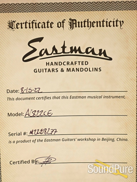 Eastman AC822CE Grand Auditorium Acoustic/Electric #M2208277 — image 2