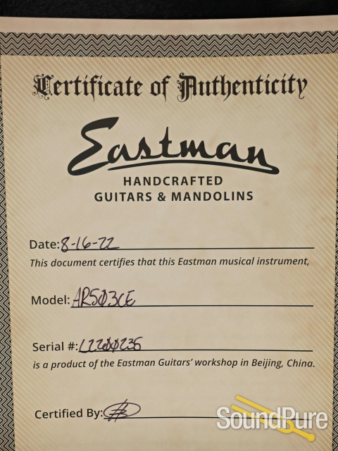 Eastman AR503CE Spruce/Maple Archtop Guitar #L2200235 — image 5