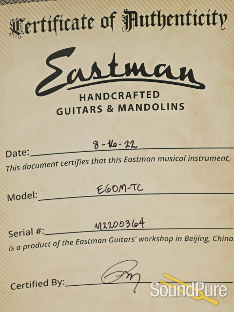 Eastman E6OM-TC Sitka/Mahogany Acoustic Guitar #M2200364 — image 5