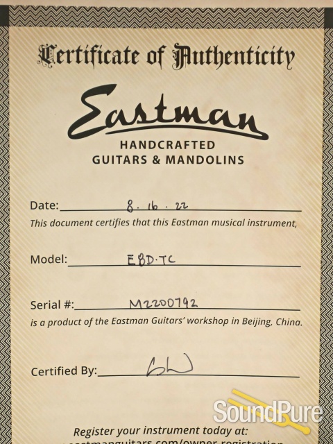 Eastman E8D-TC Sitka/Rosewood Acoustic Guitar #M2200792 — image 2