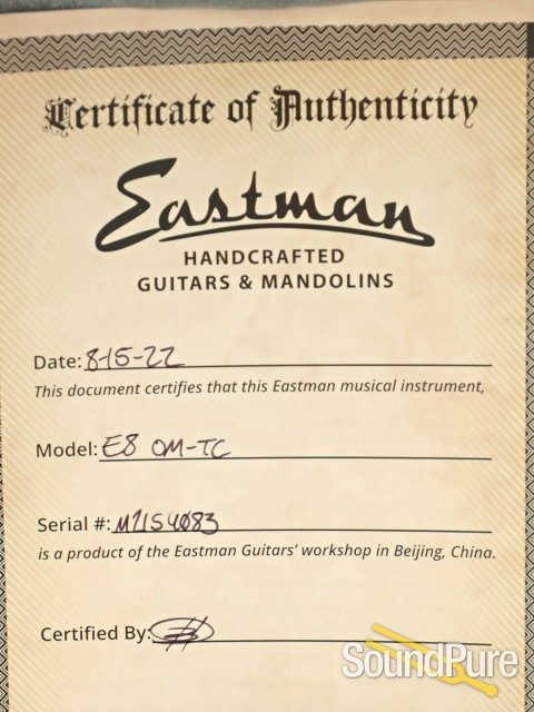 Eastman E8OM-TC Sitka/Rosewood Acoustic #M2154083 — image 2
