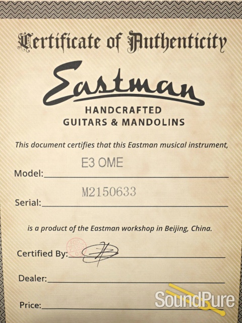 Eastman E3OME Sitka/Ovangkol Acoustic #M2150633 — image 5