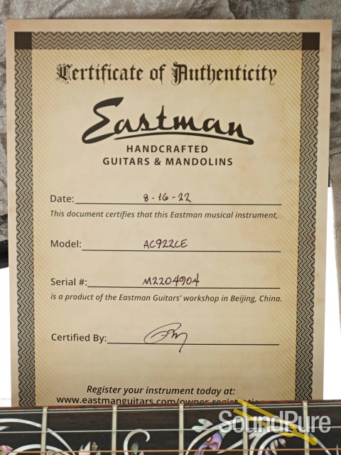 Eastman AC922CE Acoustic Guitar #M2204904 — image 2