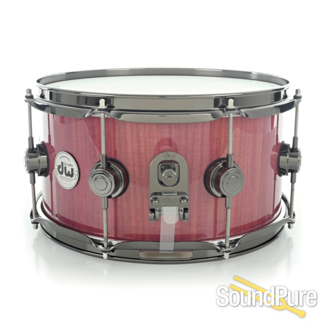 DW 6.5x13 Collectors Series Purpleheart Snare Drum-Black — image 2