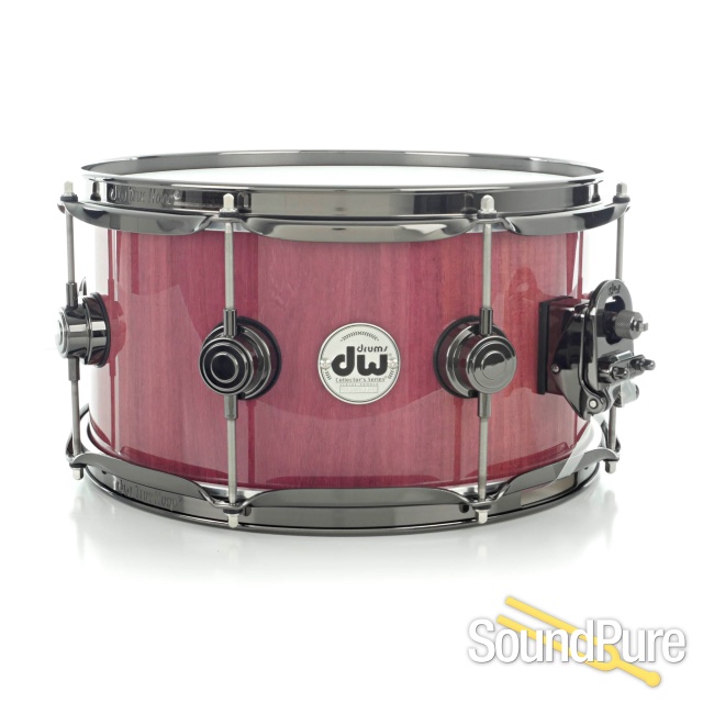 DW 6.5x13 Collectors Series Purpleheart Snare Drum-Black — image 1