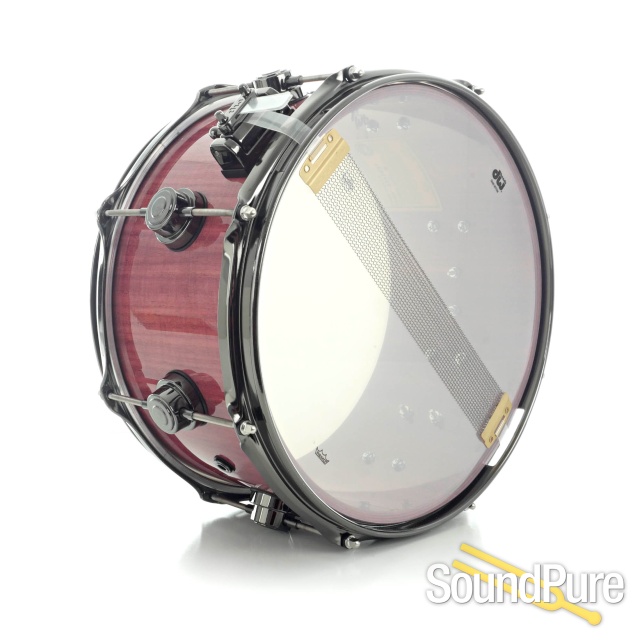 DW 6.5x13 Collectors Series Purpleheart Snare Drum-Black — image 4