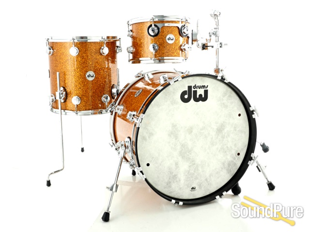 DW 3pc Collectors Maple Mahogany Drum Set-Burnt Orange