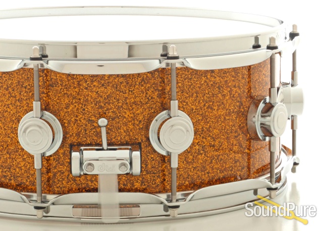 DW 5.5x14 Collectors Maple Mahogany Snare Drum-Burnt Orange — image 2