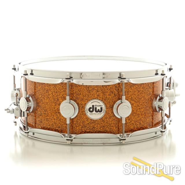 DW 5.5x14 Collectors Maple Mahogany Snare Drum-Burnt Orange