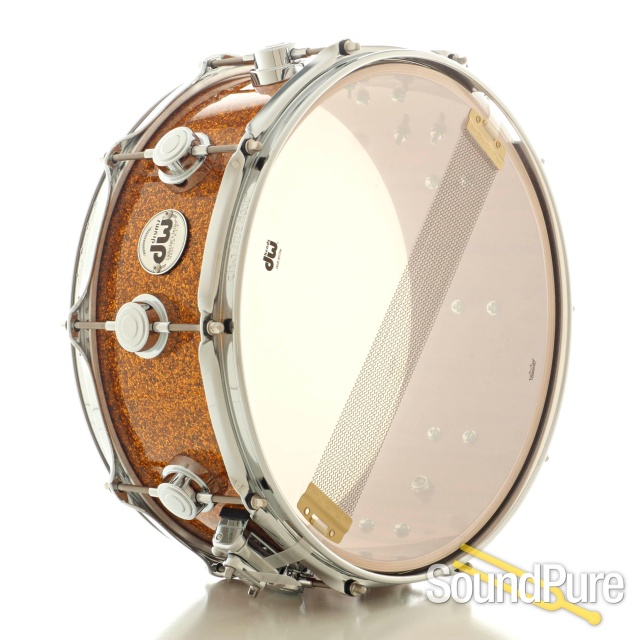 DW 5.5x14 Collectors Maple Mahogany Snare Drum-Burnt Orange — image 3