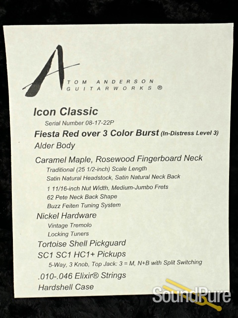 Anderson Icon Classic Fiesta Red/3-Tone-Burst #08-17-22P — image 5