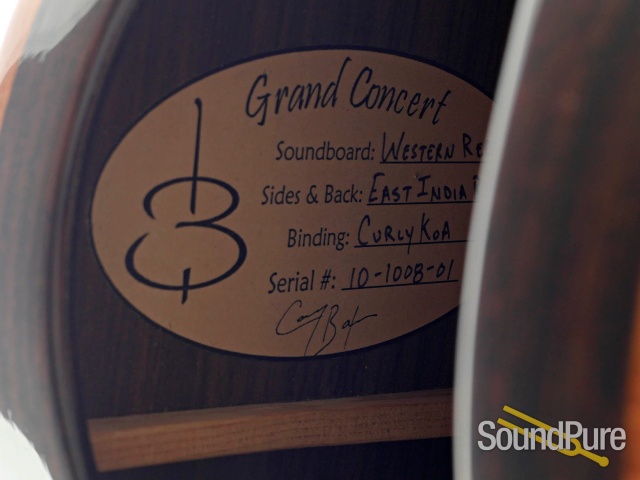 Batson Grand Concert Cedar/IRW Guitar #10-1008-01 - Used — image 2
