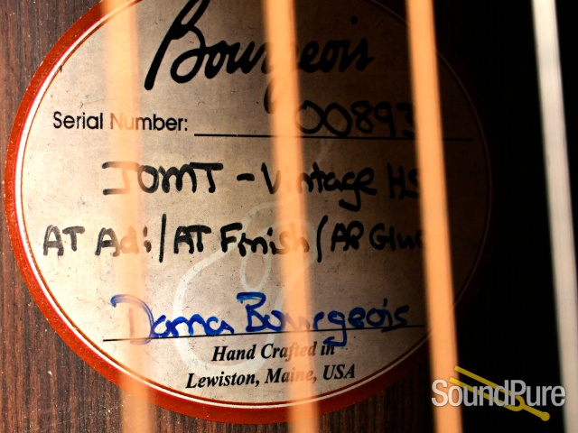 Bourgeois JOMT Vintage HS Addy/Indian Rosewood #8937 - Used — image 2