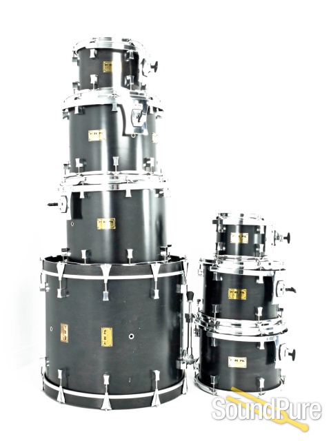 Pork Pie 7pc Maple Custom Drum Set- Ebony Satin Used — image 1