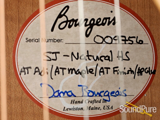 Bourgeois SJ Natural HS Addy/Maple Acoustic Guitar #009756 — image 2
