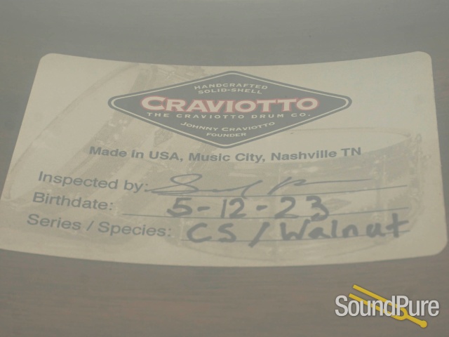 Craviotto 5.5x14 Walnut Custom Shop Snare Drum Cherry Inlay — image 3