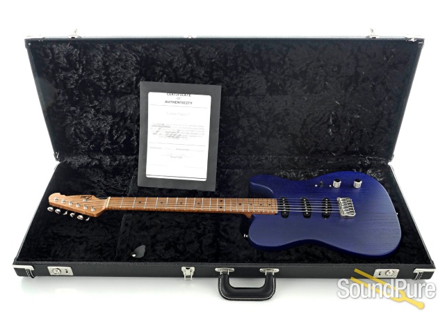 Tuttle Custom Classic T Trans Blue Satin Guitar #737 - Used — image 5