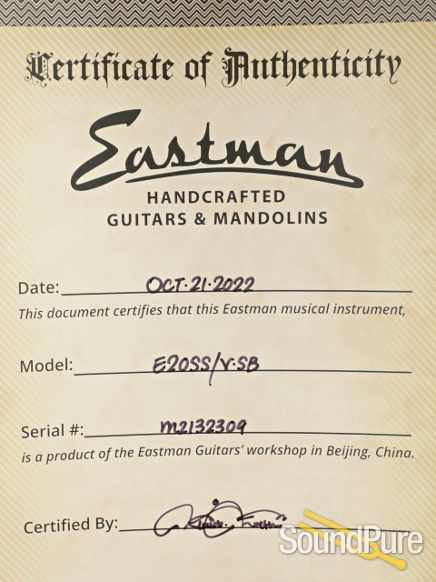 Eastman E20SS/V-SB Addy/RW Acoustic Guitar #M2132309 — image 6