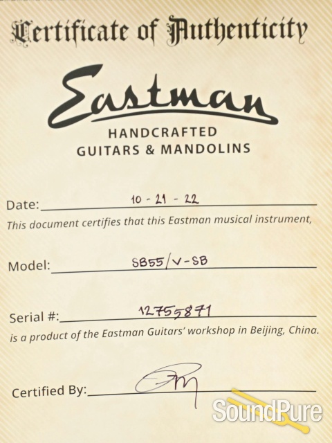 Eastman SB55/v-SB Sunburst Varnish Electric Guitar #12755871 — image 5