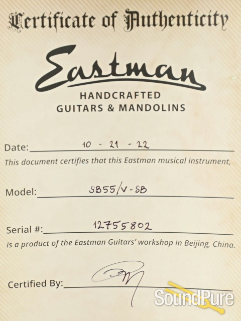 Eastman SB55/v-SB Sunburst Varnish Electric Guitar #12755802 — image 6