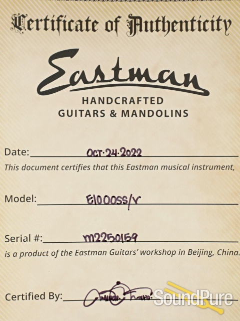 Eastman E10OOSS/V Adirondack/Mahogany Acoustic #M2250159 — image 5