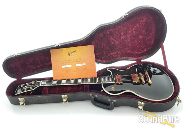 Gibson CS Les Paul Custom Black Guitar #CS74658 - Used — image 6