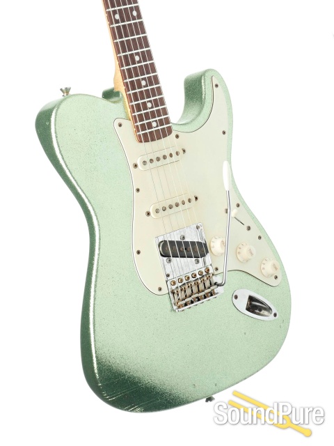Mario Guitars Honcho Coke Bottle Green Flake #112751 — image 2