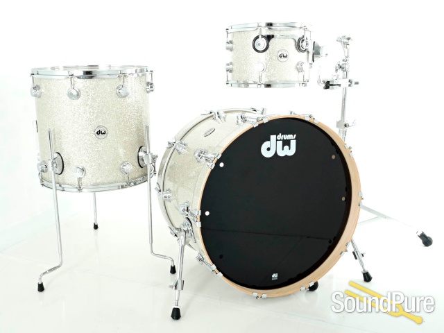 DW 3pc Collectors Series Maple Drum Set-Broken Glass Glitter