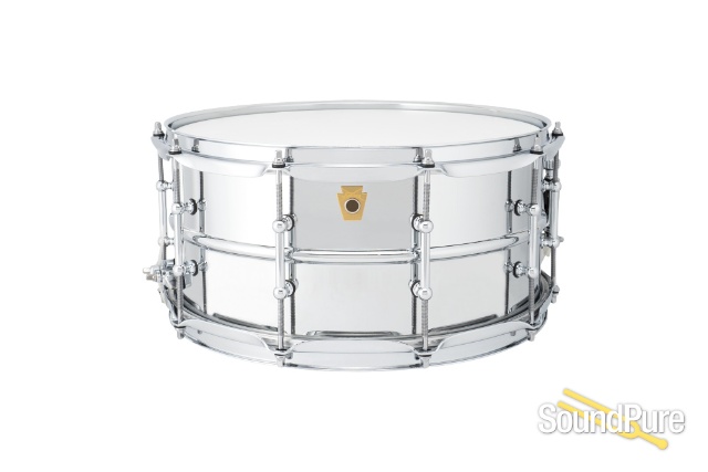 Ludwig 6.5x14 Chrome Over Brass Snare Drum-LB402BT — image 1